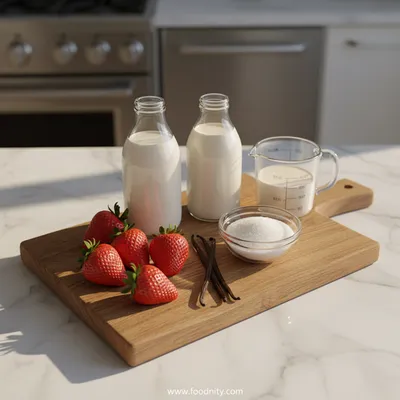 Strawberry Ice Cream – Creamy Sweet Treat - cooking process