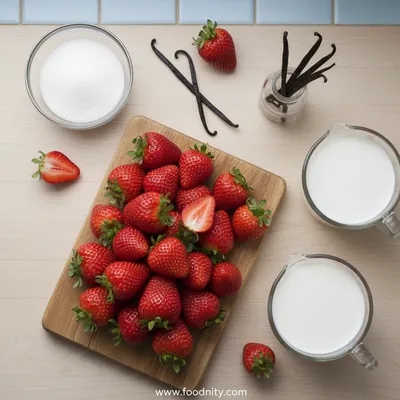 Homemede Strawberry Ice Cream - cooking process
