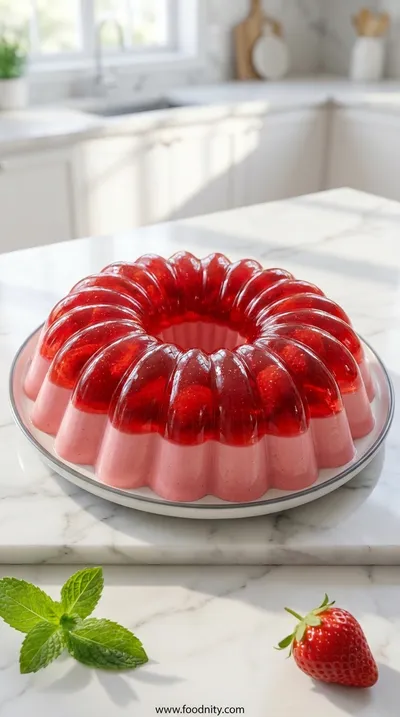 Elegant Strawberry Jelly Cake