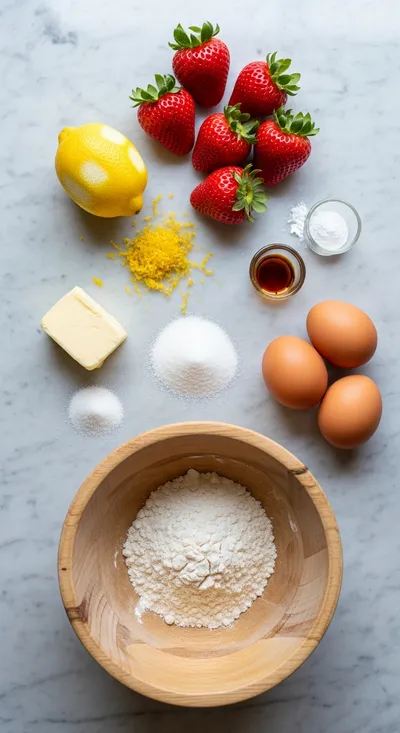 Strawberry Lemon Blondies - cooking process