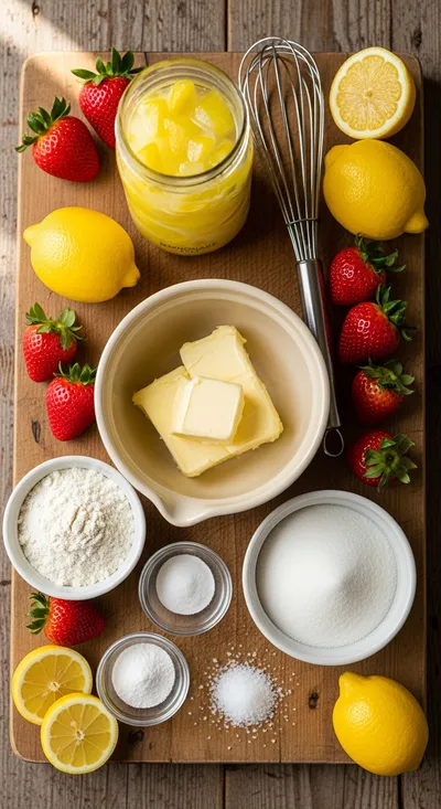 Strawberry Lemonade Cookie Recipe - ingredients preparation