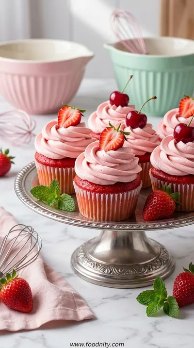 Strawberry Milkshake Cupcakes Recipe