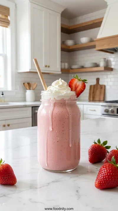 Easy Strawberry Milkshake Recipe