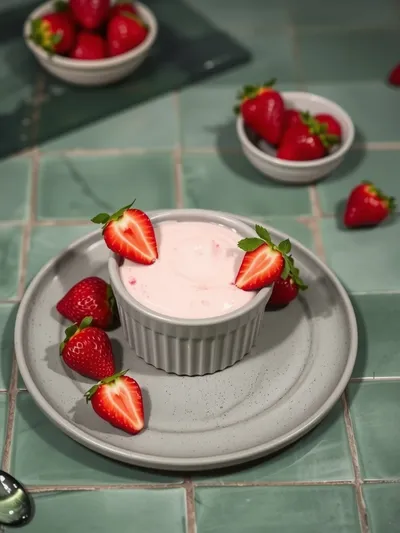 Easy Fresh Strawberry Mousse - ready to serve