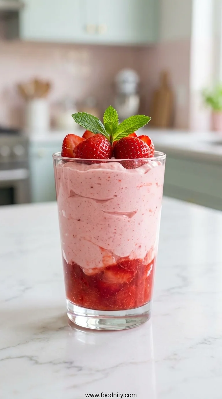 Easy Fresh Strawberry Mousse - feature image