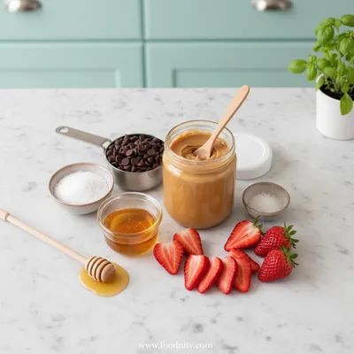 Healthy Strawberry Peanut Butter Cups - cooking process