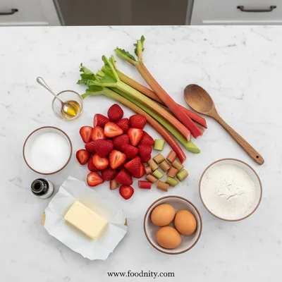 Strawberry Rhubarb Upside Down Cake - cooking process