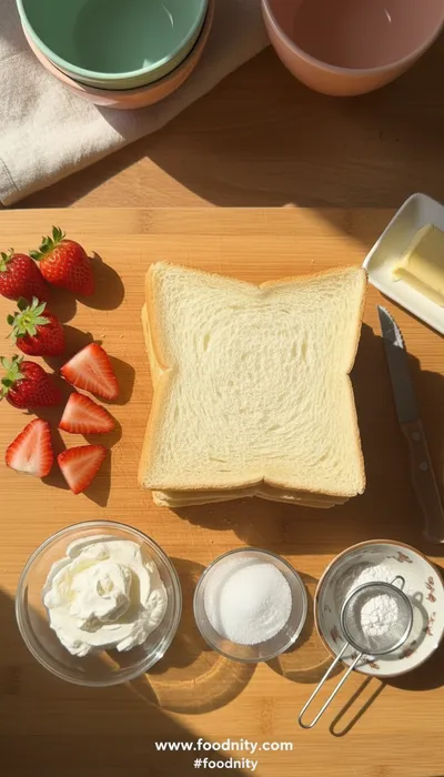 Strawberry Sando Recipe: Japanese Fruit Sandwich - cooking process