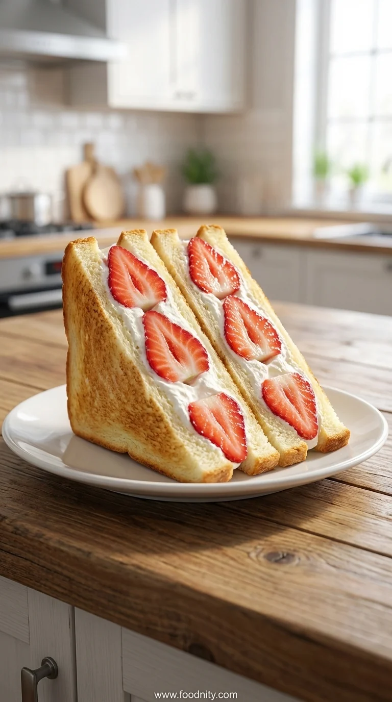 Strawberry Sandwich Recipe - feature image