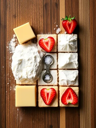 Strawberry Shortbread Cookies - ingredients preparation