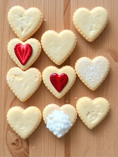 Heart-Shaped Strawberry Shortbread Cookies - ingredients preparation