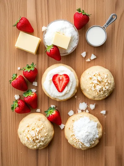Strawberry Shortcake Cookies Recipe - ingredients preparation