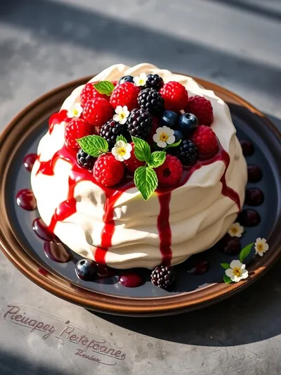 Summer Berry Pavlova - cooking process