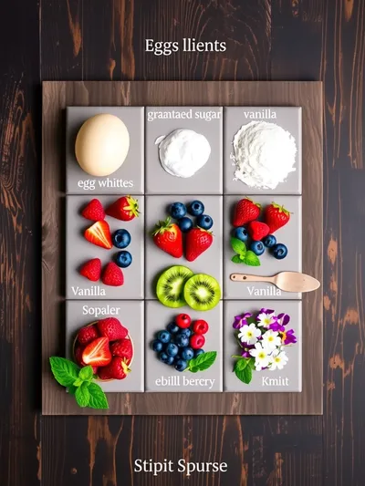 Summer Berry Pavlova - ingredients preparation