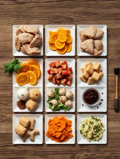 Sweet and Spicy Orange Chicken - ingredients preparation