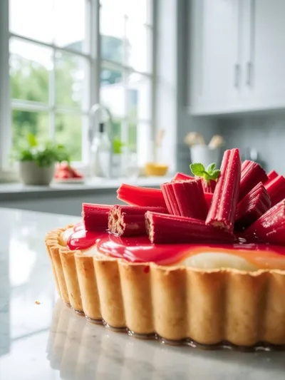 Sweet Rhubarb Custard Tart