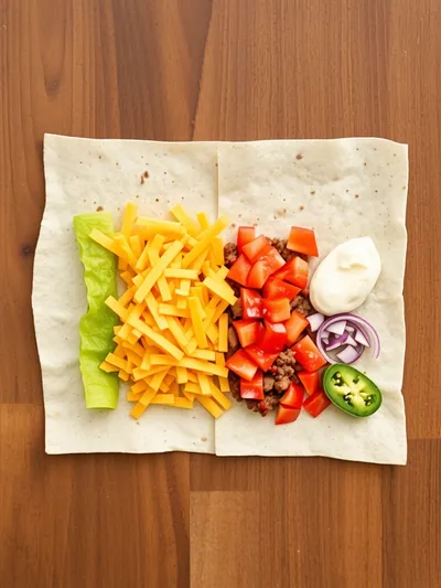 Taco Tortilla Roll-Ups Recipe - ingredients preparation