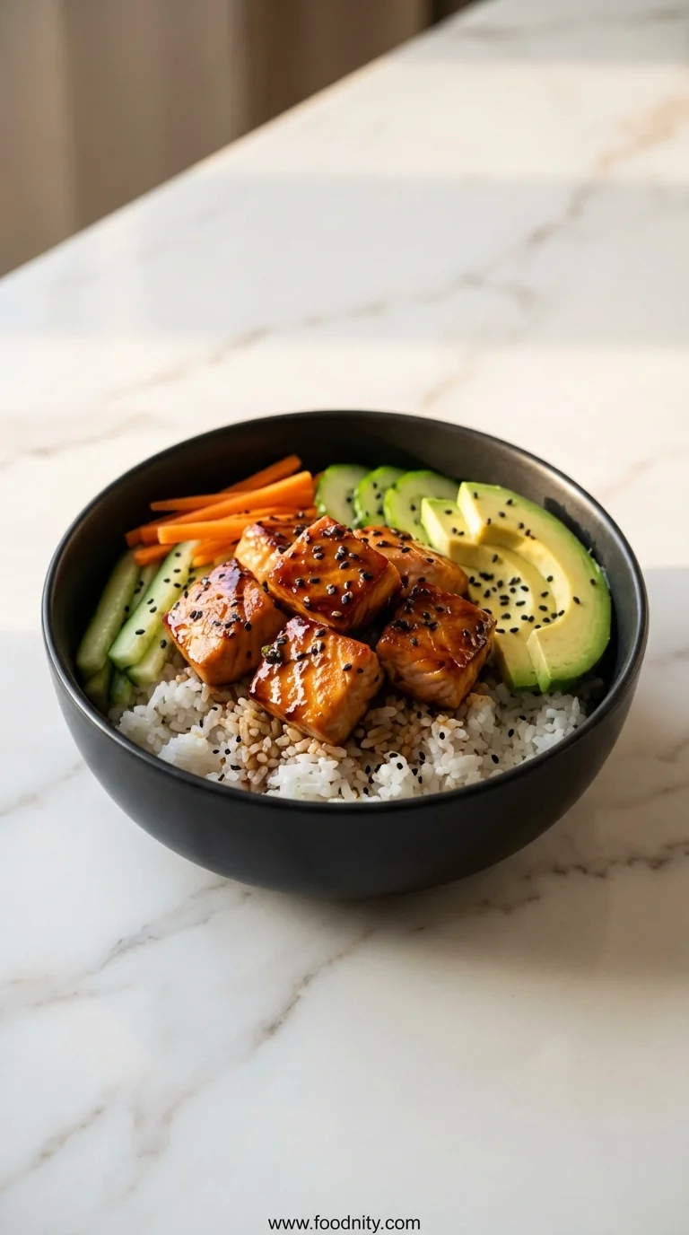 Teriyaki Salmon Sushi Bowl - feature image