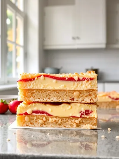 Vanilla Rhubarb Custard Bars