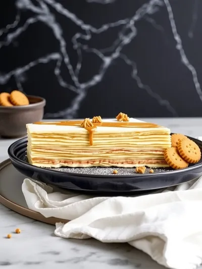 Vanilla Speculoos Crepe Cake - ready to serve