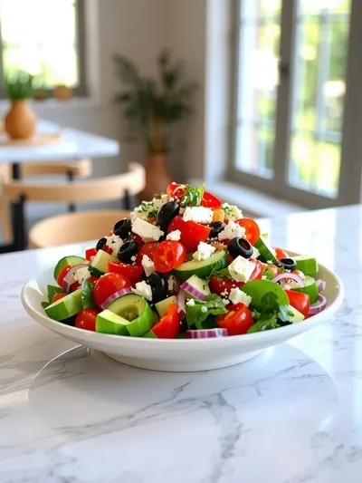 Vegan Greek Salad – Fresh & Healthy - ready to serve
