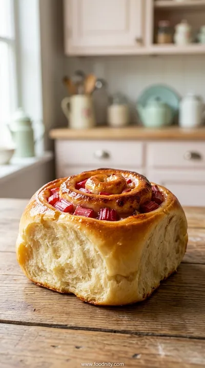 Vegan Rhubarb and Ginger Buns