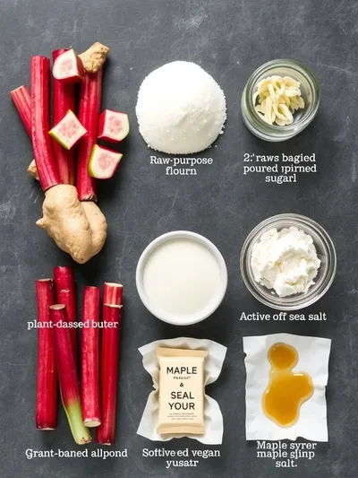 Vegan Rhubarb and Ginger Buns - ingredients preparation