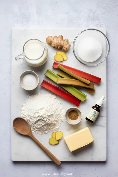 Vegan Rhubarb and Ginger Buns - cooking process