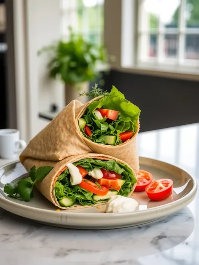 Vegetable Wraps with Yogurt Mayonnaise - ready to serve