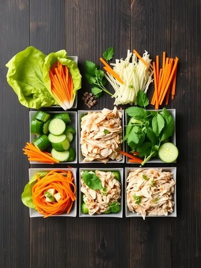 Vietnamese Summer Rolls With Chicken - ingredients preparation