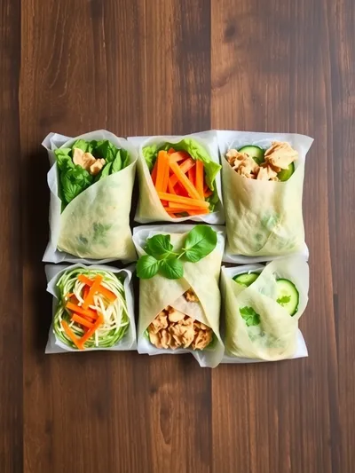 Vietnamese Summer Rolls With Chicken - ingredients preparation