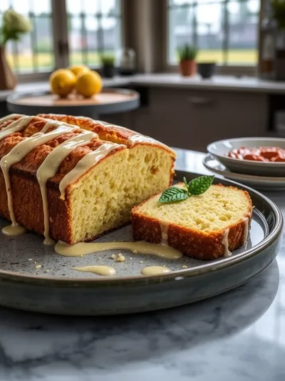 Zesty Lemon Rhubarb Loaf Cake - cooking process