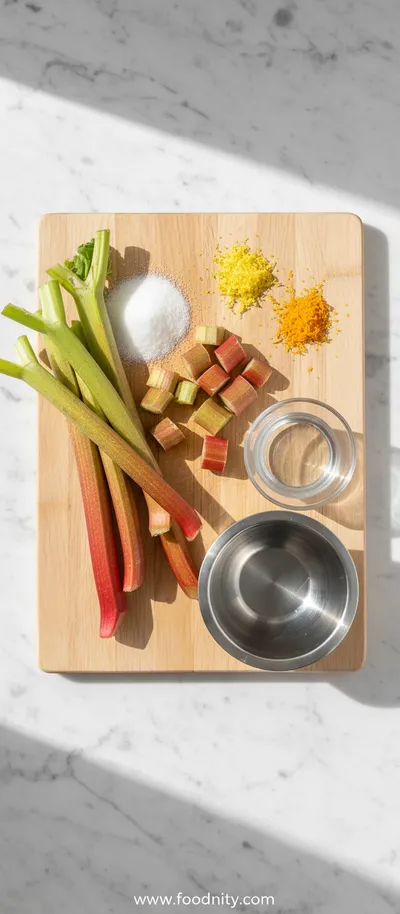 Zesty Rhubarb Sauce for Ice Cream - cooking process