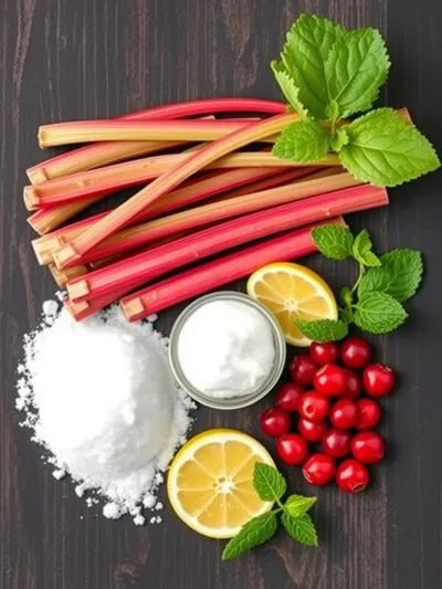 Zesty Rhubarb Sauce for Ice Cream - ingredients preparation