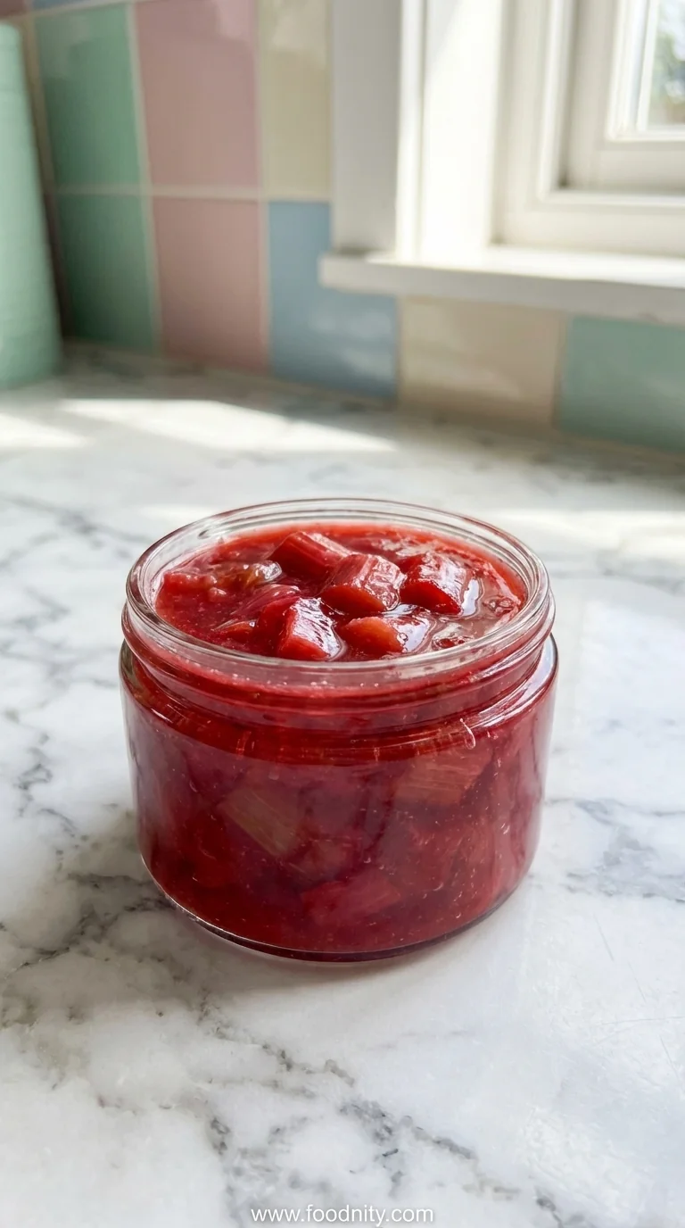 Zesty Rhubarb Sauce for Ice Cream - feature image